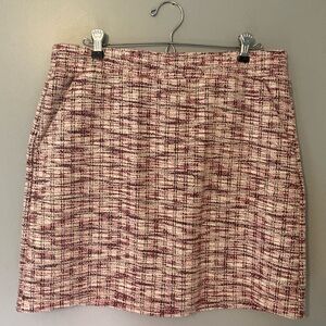 LOFT Pink Tweed Skirt with Pockets